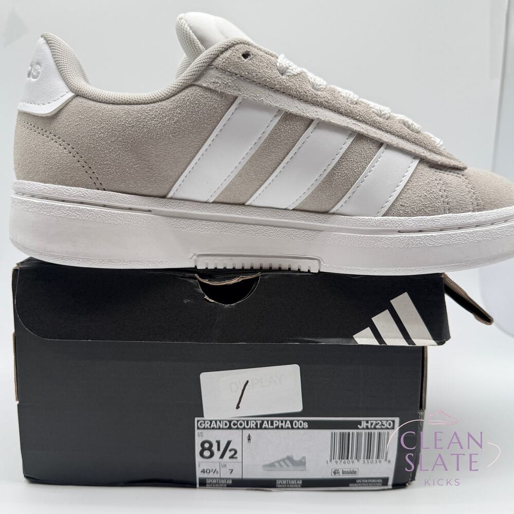 Adidas Grand Court Alpha 00s Grey White Suede JH7230 Women 8.5 Display - Picture 5 of 5